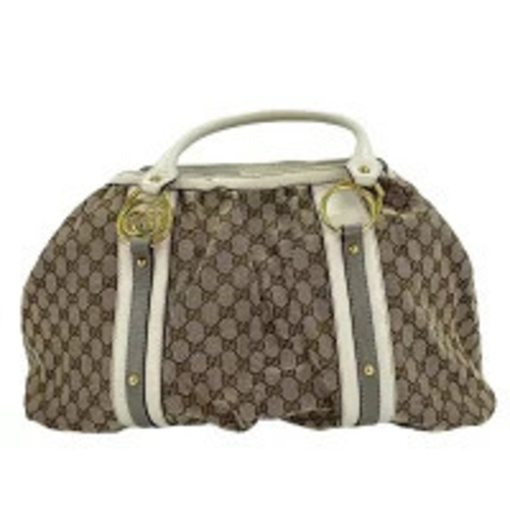 Gucci GG Canvas Interlocking G Tote Bag Beige Cream